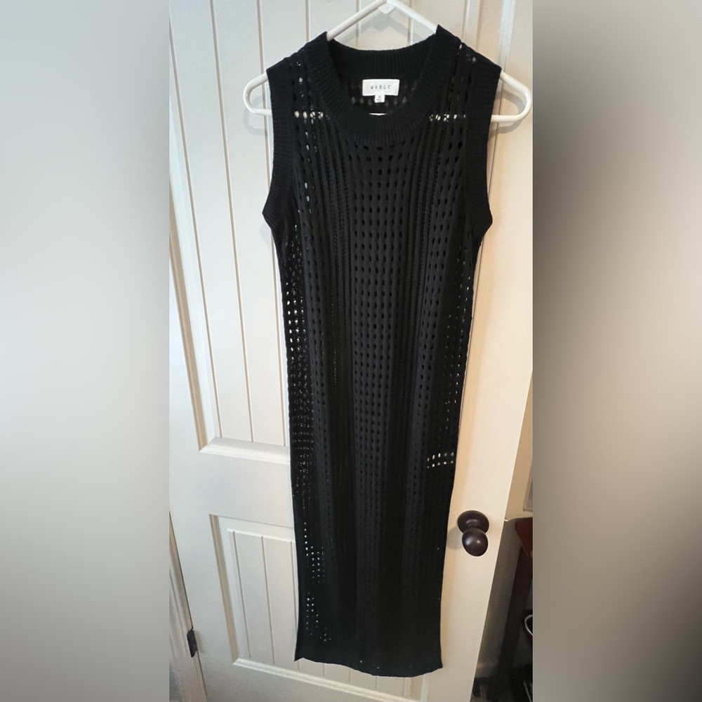 NWOT Long knit swim cover up with side slits , size S